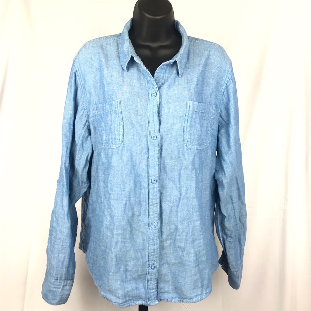 Riders By Lee Soft Blue Button Up XXL